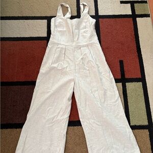 Banana Republic Cream Jumpsuit Wide-Leg Sleeveless